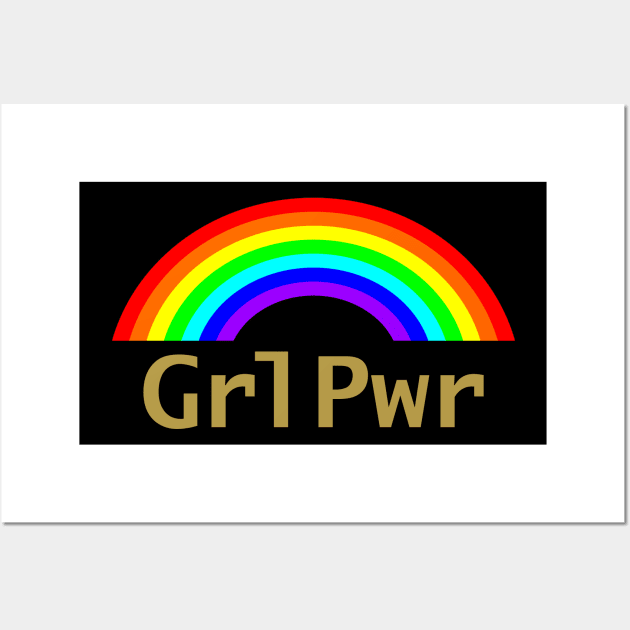 Grl Pwr and Rainbow Feminism Wall Art by ellenhenryart